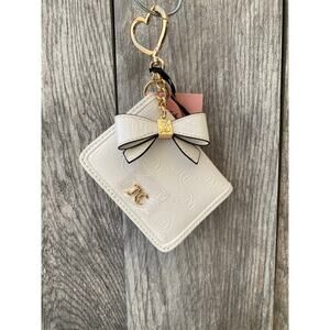 Juicy Couture ID Wallet Keychain | White Bow Heart Clip NWT